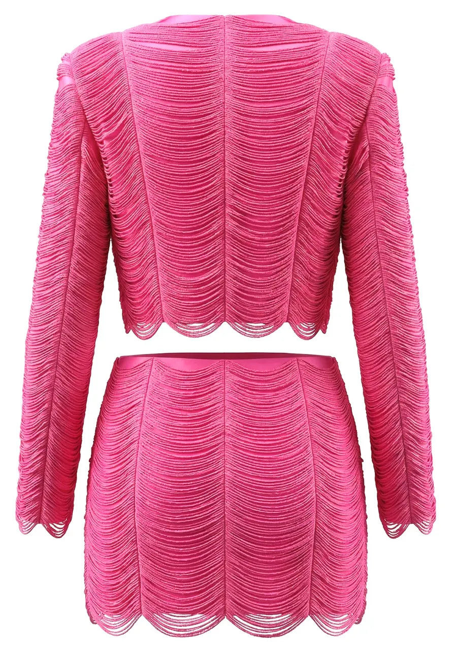 Long Sleeve Suit Hot Pink