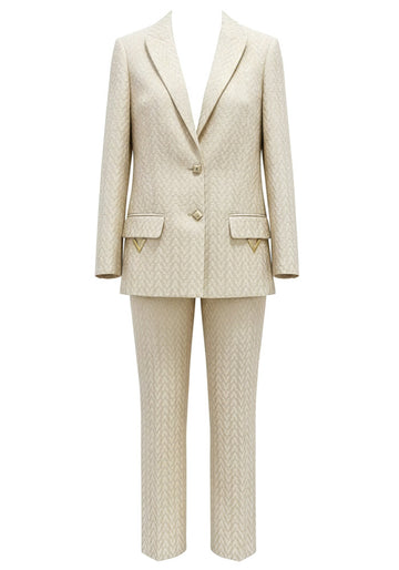 Printed Suit Ivory