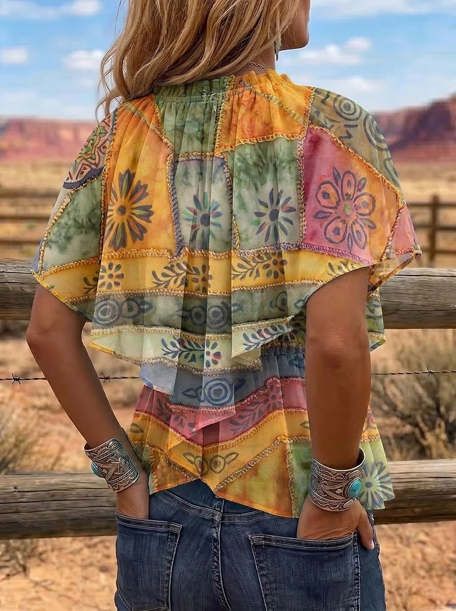 Vintage Floral Print Comfortable Summer Fabrics Casual Shirt