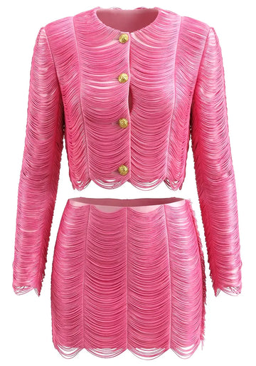 Long Sleeve Suit Hot Pink