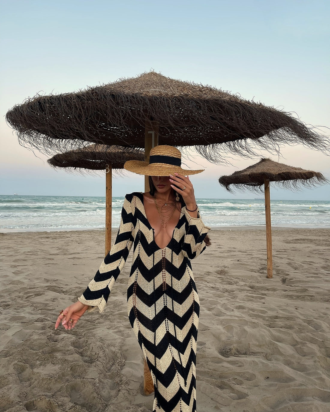 Lace Up Striped Print  Dress