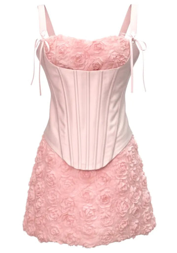 Floral Corset Dress Pink