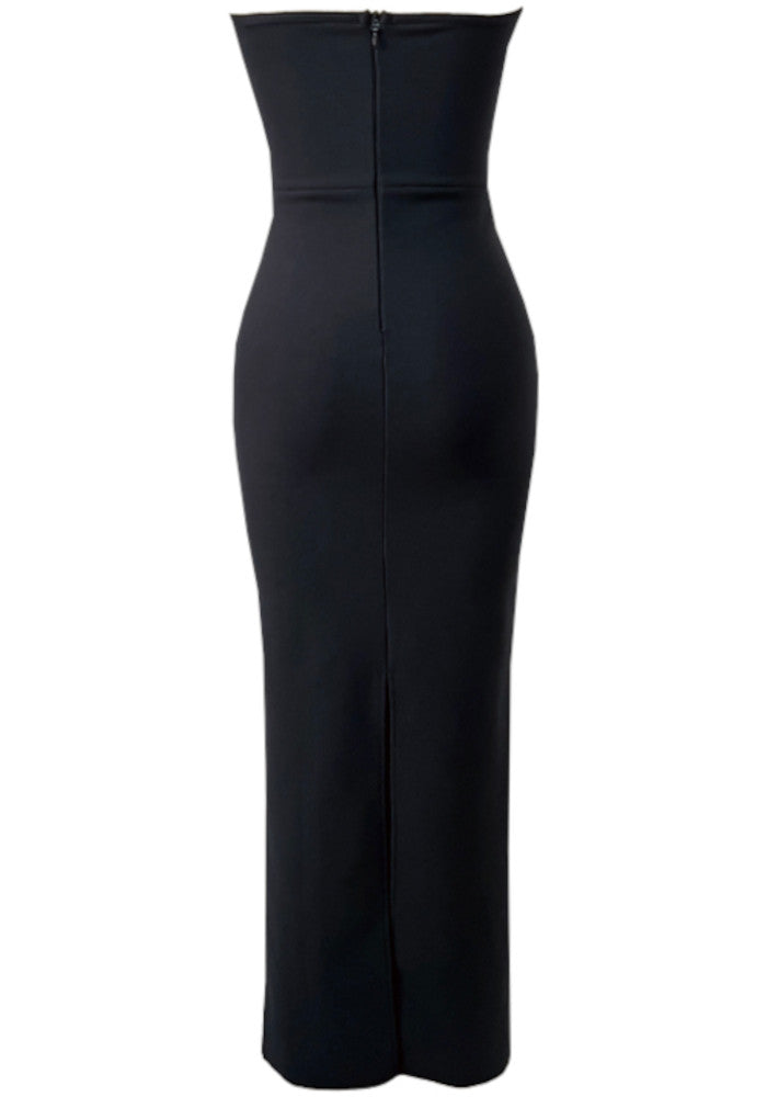 Strapless Embellished Maxi Dress Black