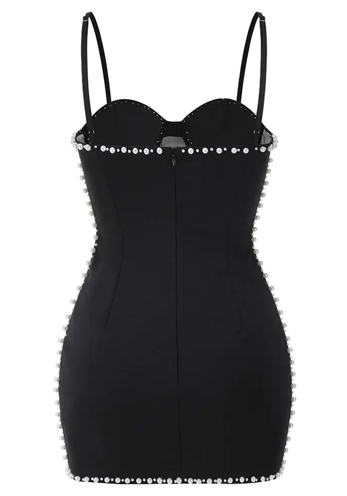 Pearl Corset Dress Black