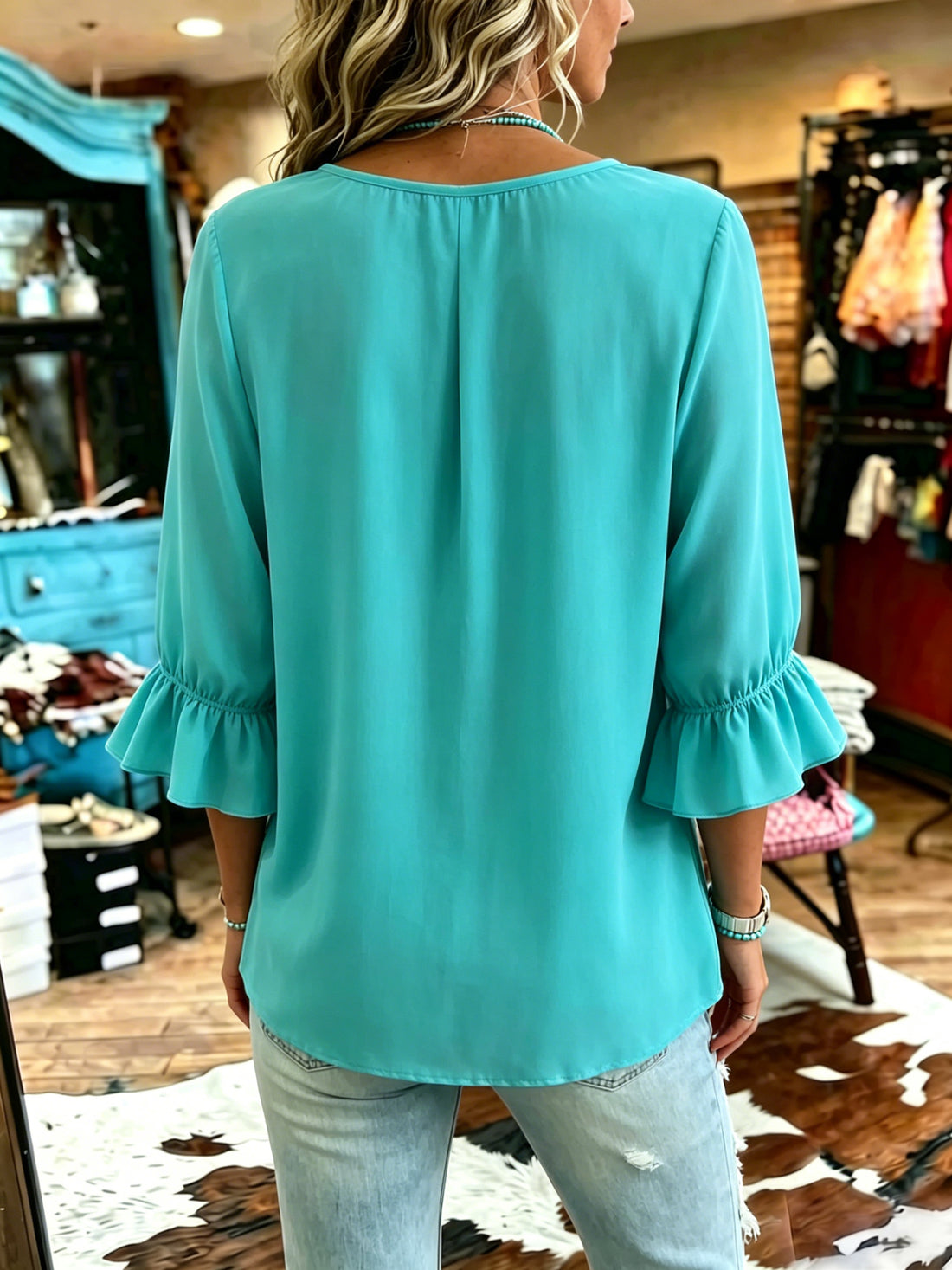 Women's Vintage Patchwork Chiffon Casual Shirt