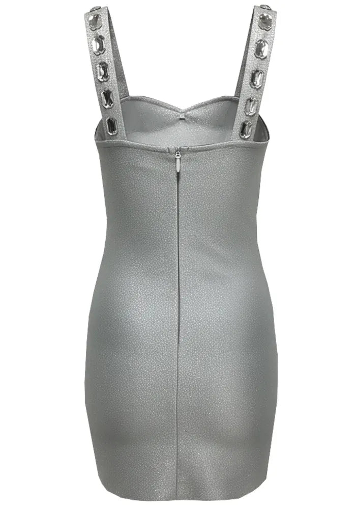 Crystal Sparkly Dress Silver