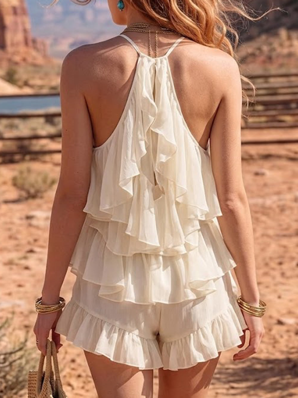 Women's Solid Color Chiffon Suit