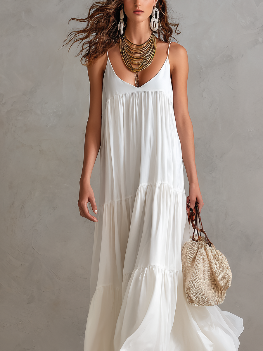 Bohemian Style Minimalist Slip Dress