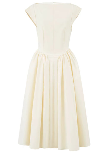 Backless A Line Midi Dress Ivory