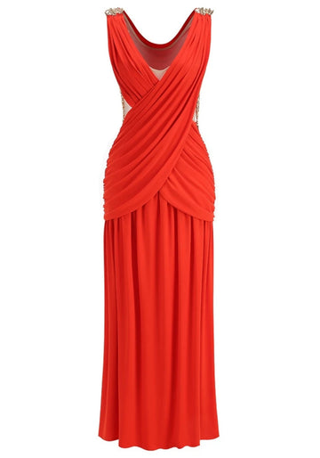 Draped Maxi Dress Orange