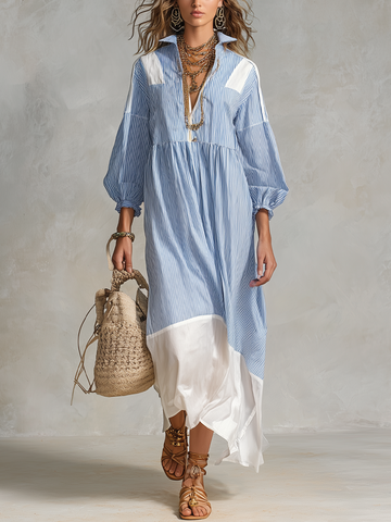 Bohemian Striped Long Dress