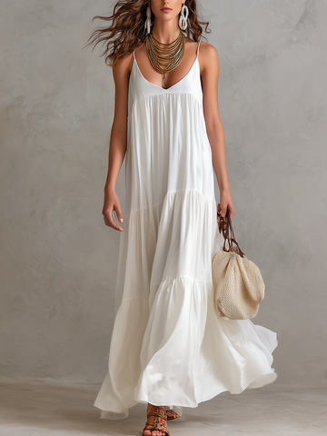 Bohemian Style Minimalist Slip Dress