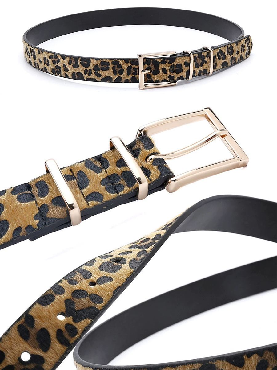 Women's Creative Leopard Print Pony Hair Belt MDA0491H1T