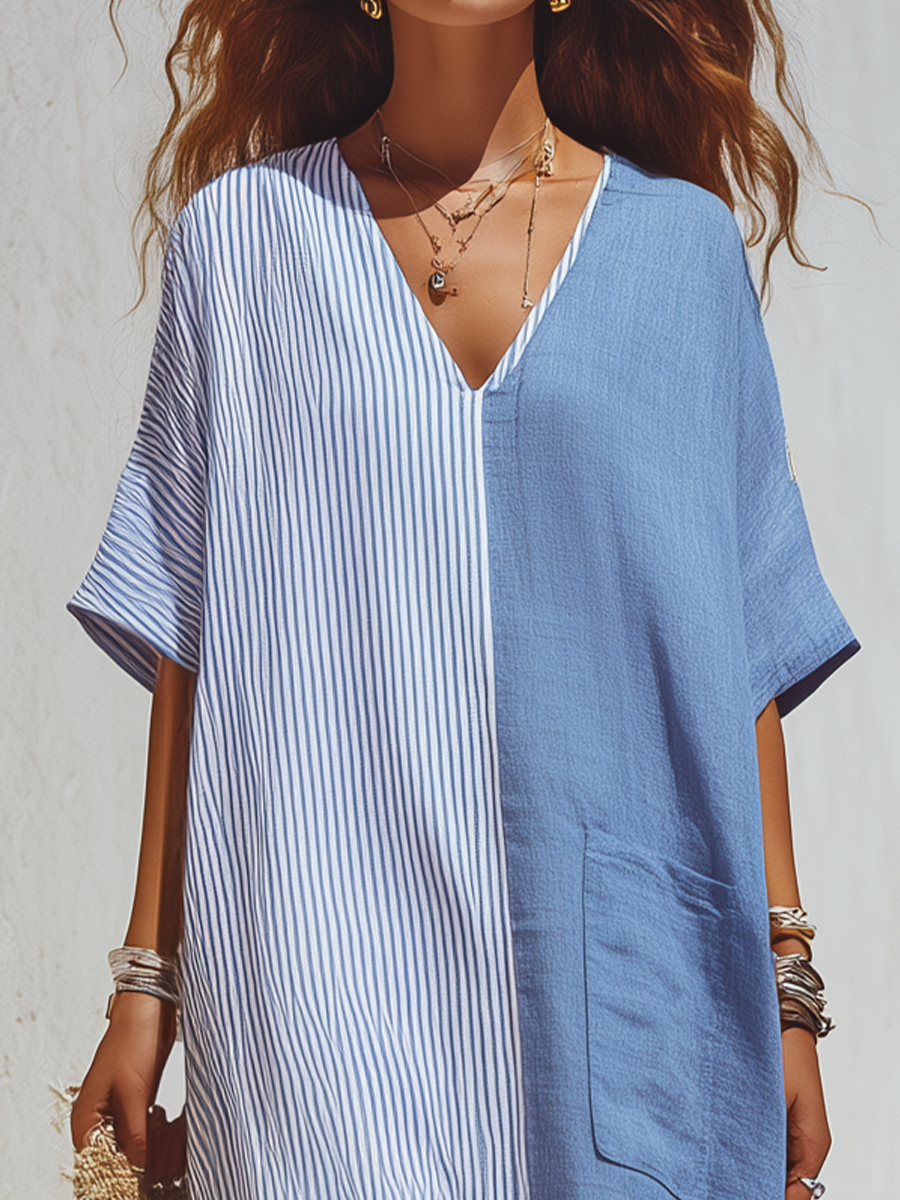 Relaxed Two-Tone Maxi Dress