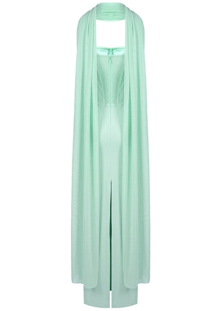 Strapless Bustier Maxi Dress Green