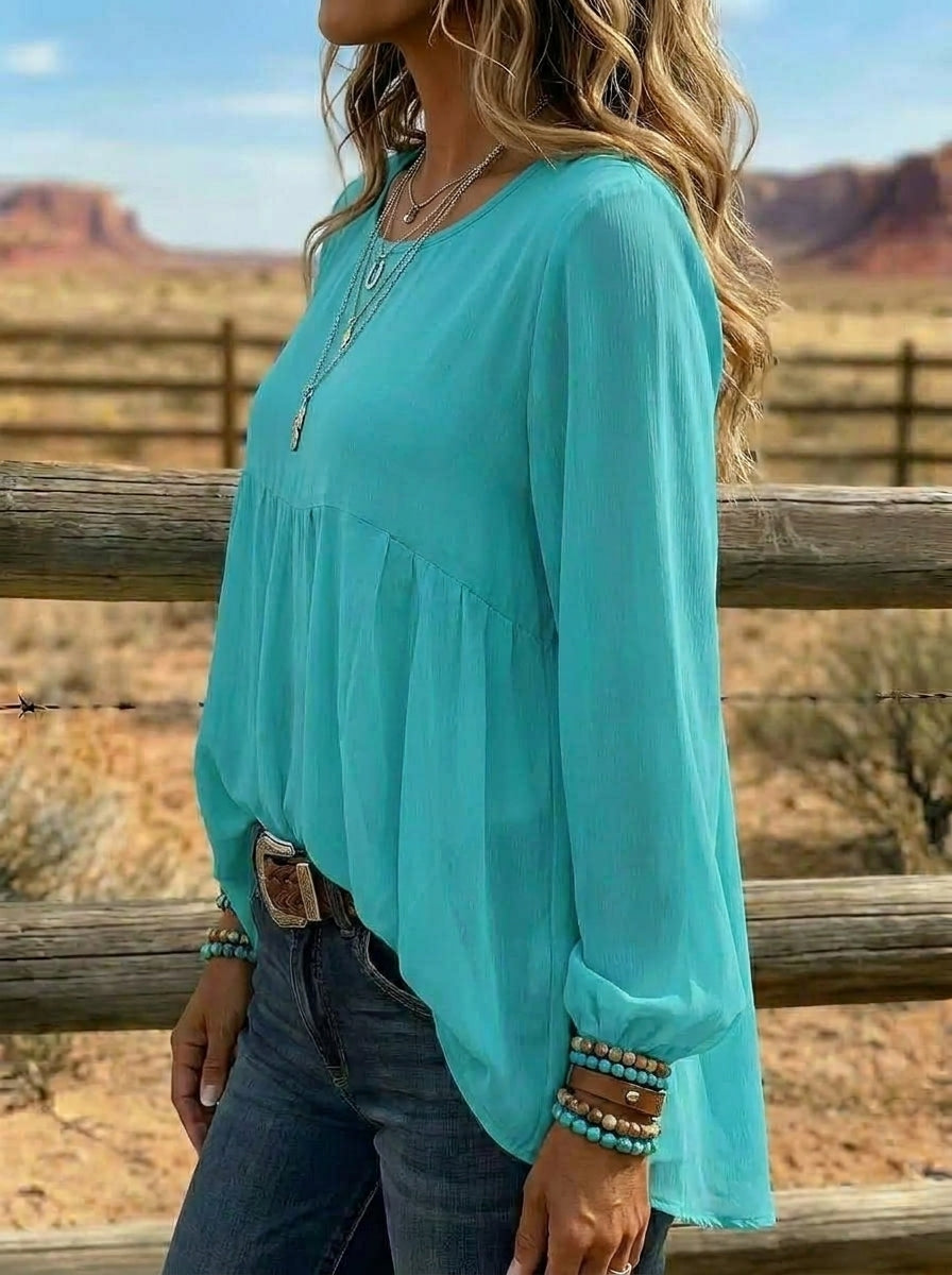 Women's Retro Loose Casual Solid Color Shirt