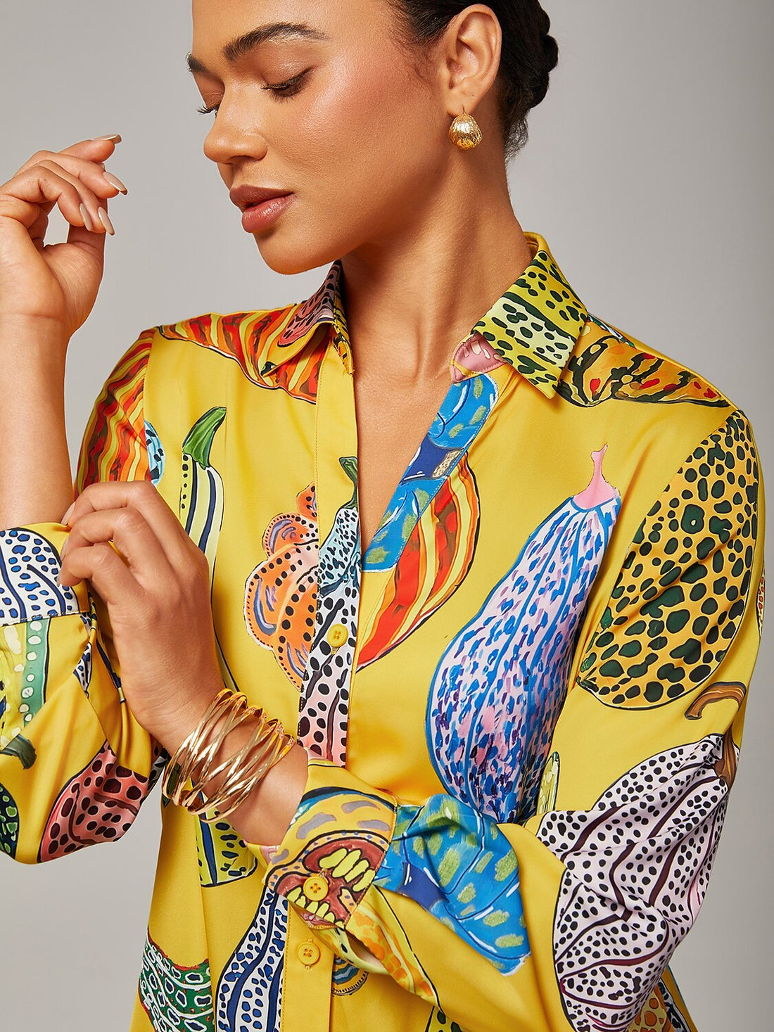 Asymmetrical Hem Pumpkin Print Shirt Dress