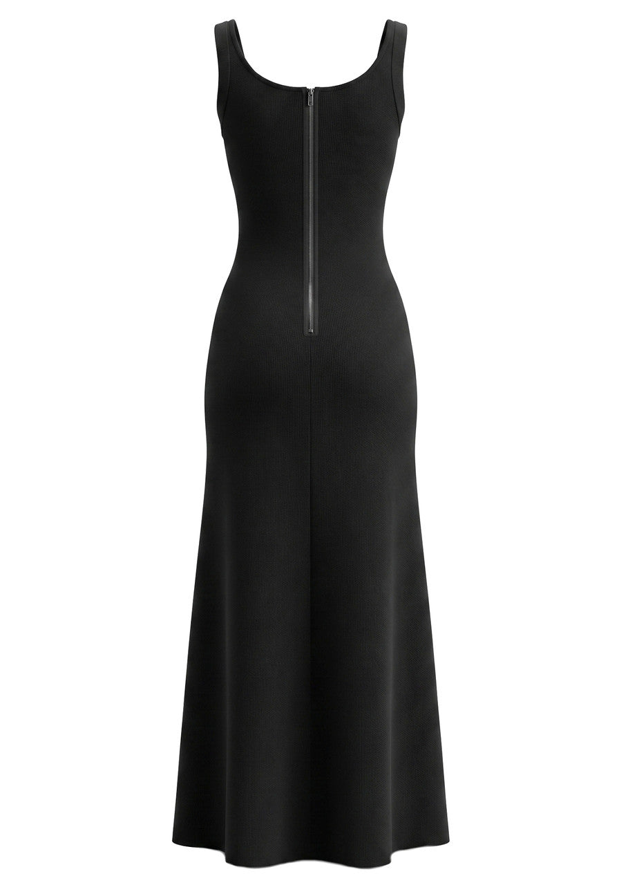 Crystal Front Detail Maxi Dress Black