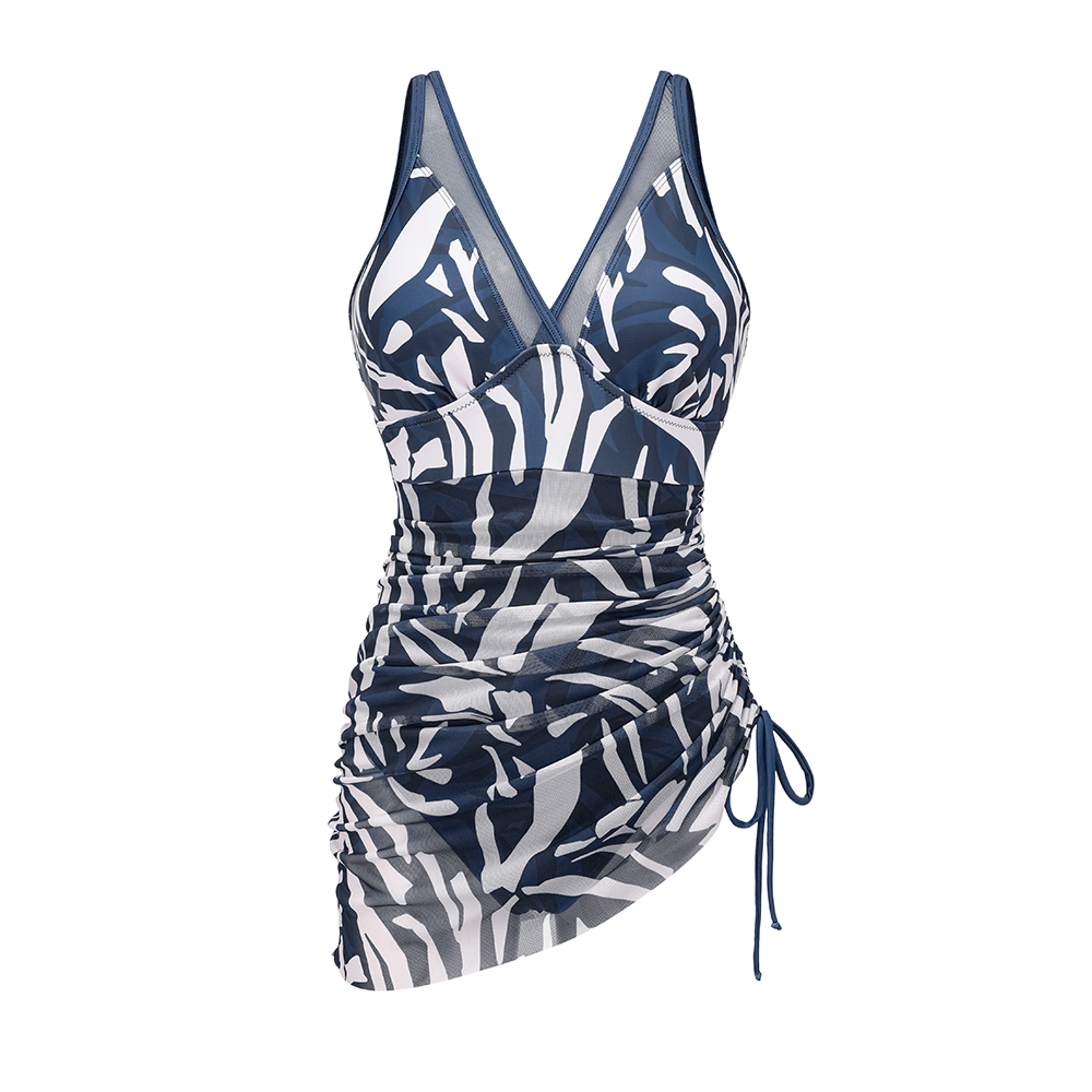 Tummy Control Slimming Mesh Sheer Sarong Wraps Bathing Suit