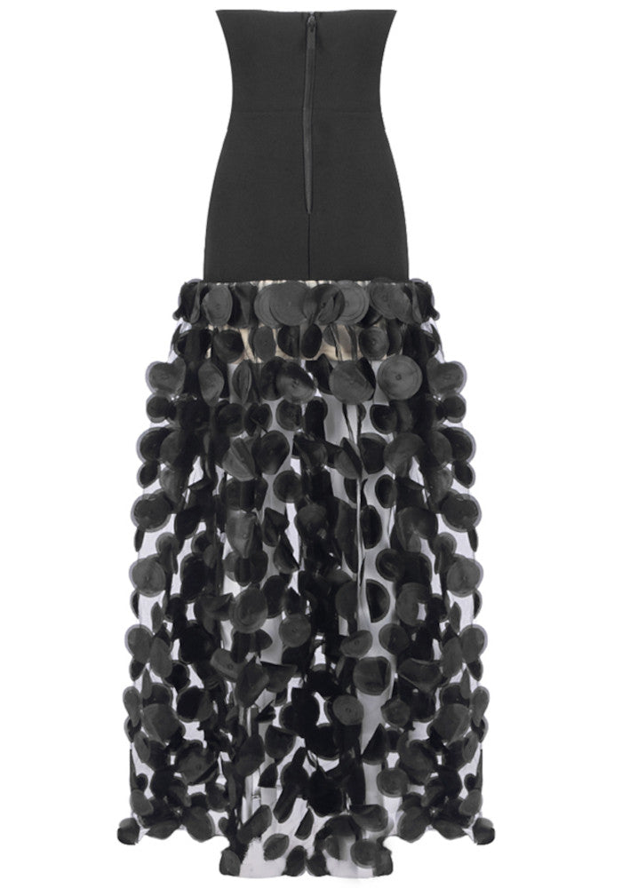 Strapless A Line Maxi Dress Black