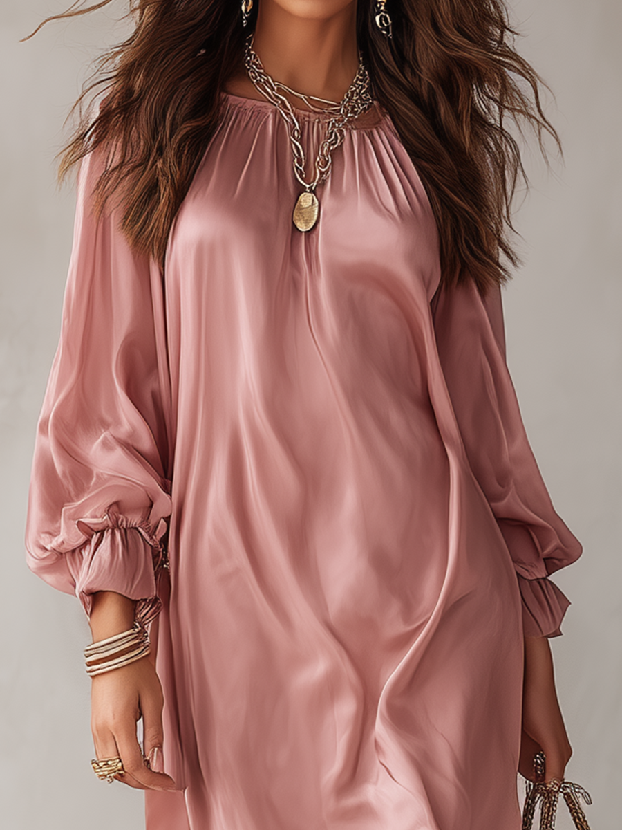 Soft Ruffle Hem Midi Dress