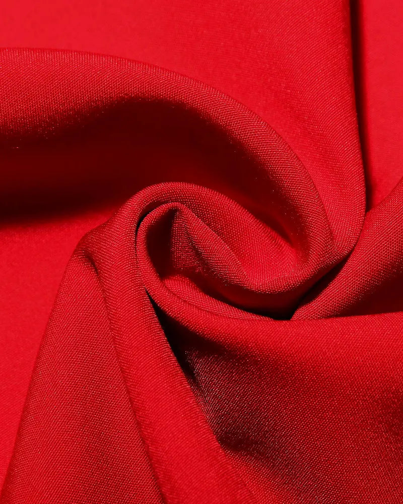 Strapless Bustier Midi A Line Dress Red