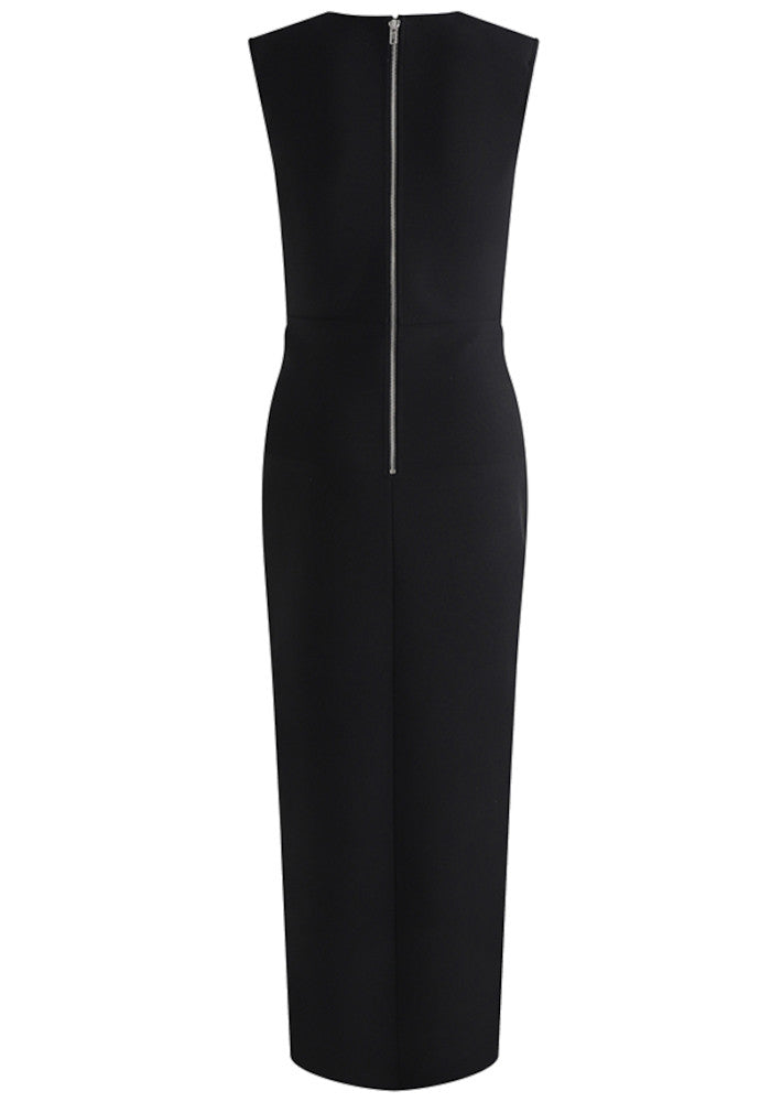 Floral Pearl Detail Maxi Dress Black