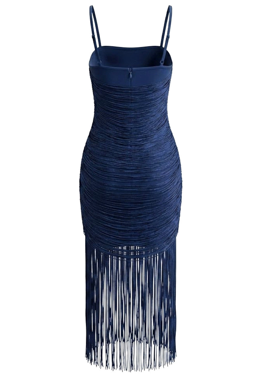 Tassel Maxi Dress Blue