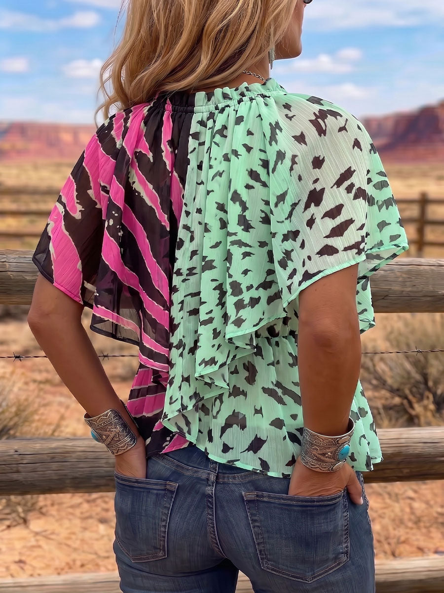 Vintage Art Print Comfortable Summer Fabrics Casual Shirt