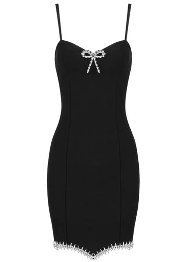 Crystal Bow Dress Black