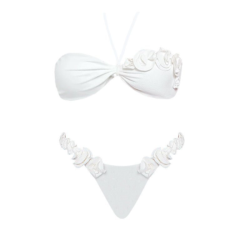Halter 3D Flower Bikini Swimsuit