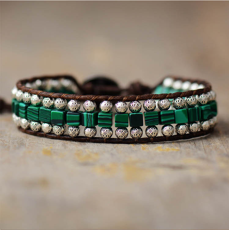 Unisex Malachite Natural Stone N Bracelet
