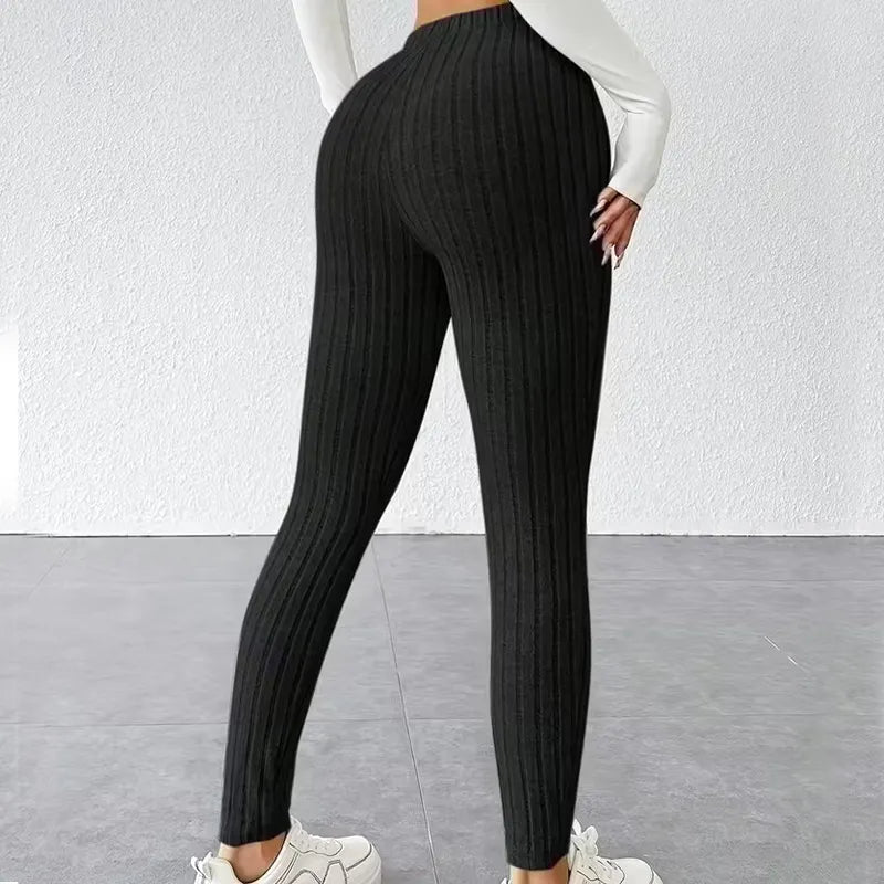 Women's High-Waisted Ribbed Leggings