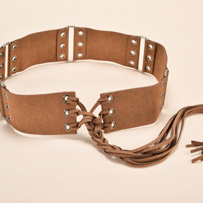 Knotted Belt With Long Tassels