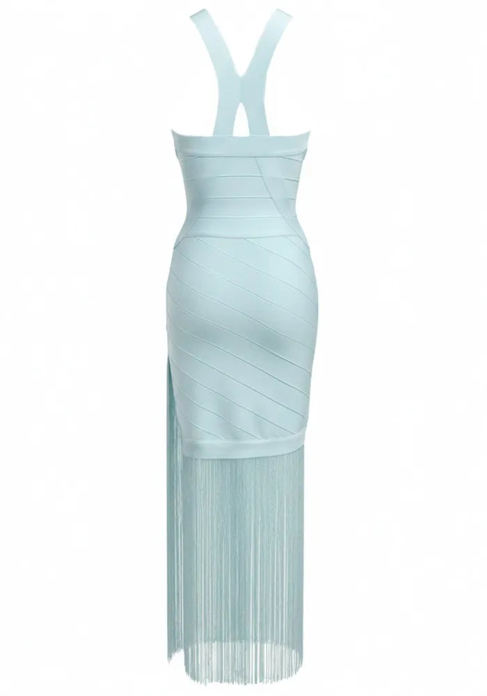 Tassel Detail Maxi Dress Light Blue