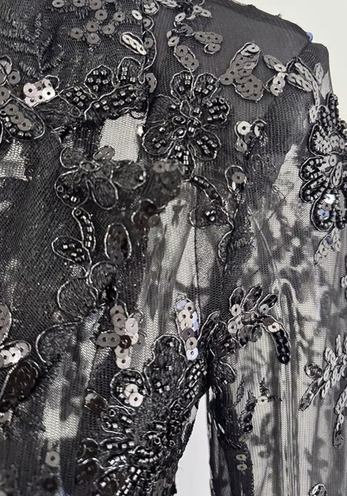 Sequin Lace Suit Black