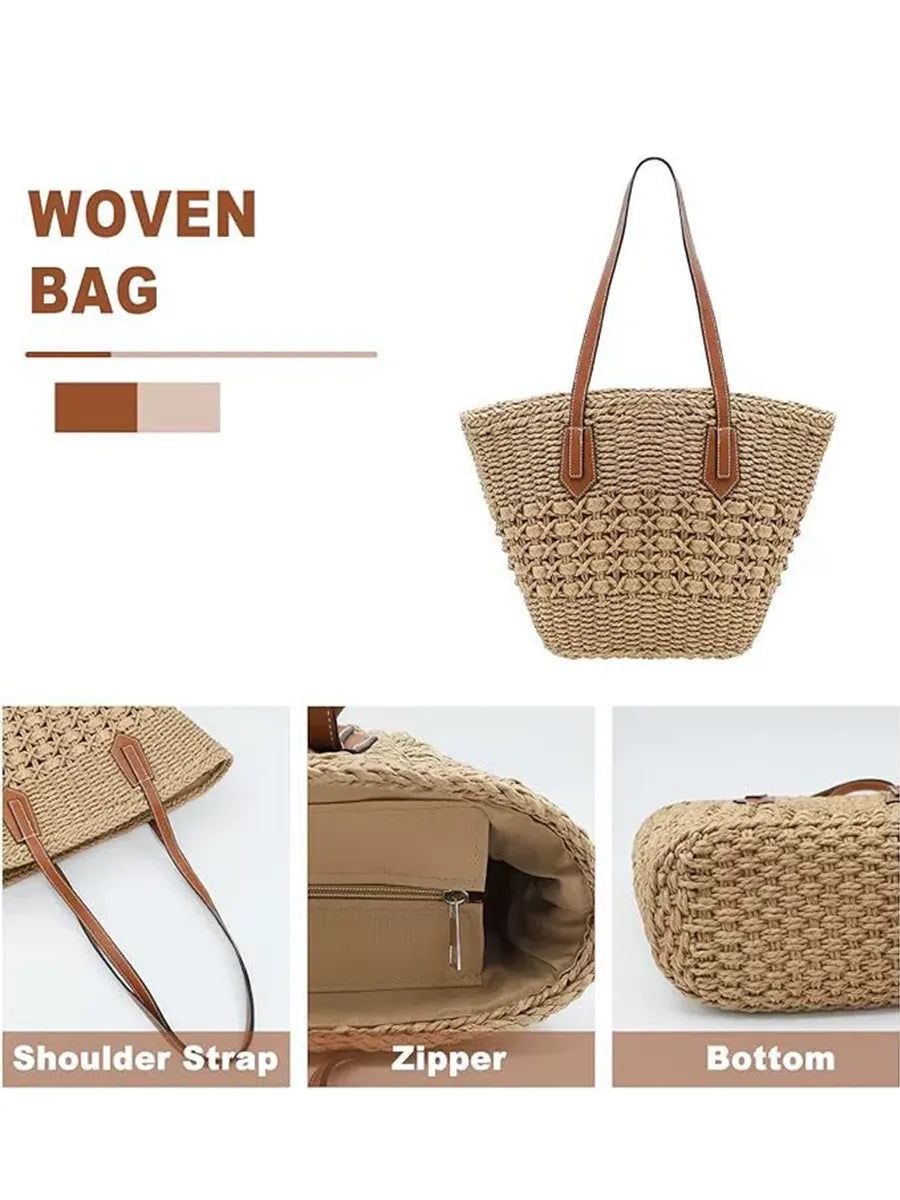 Women's Versatile Hand-woven Shoulder Handbag MDA0427H4T