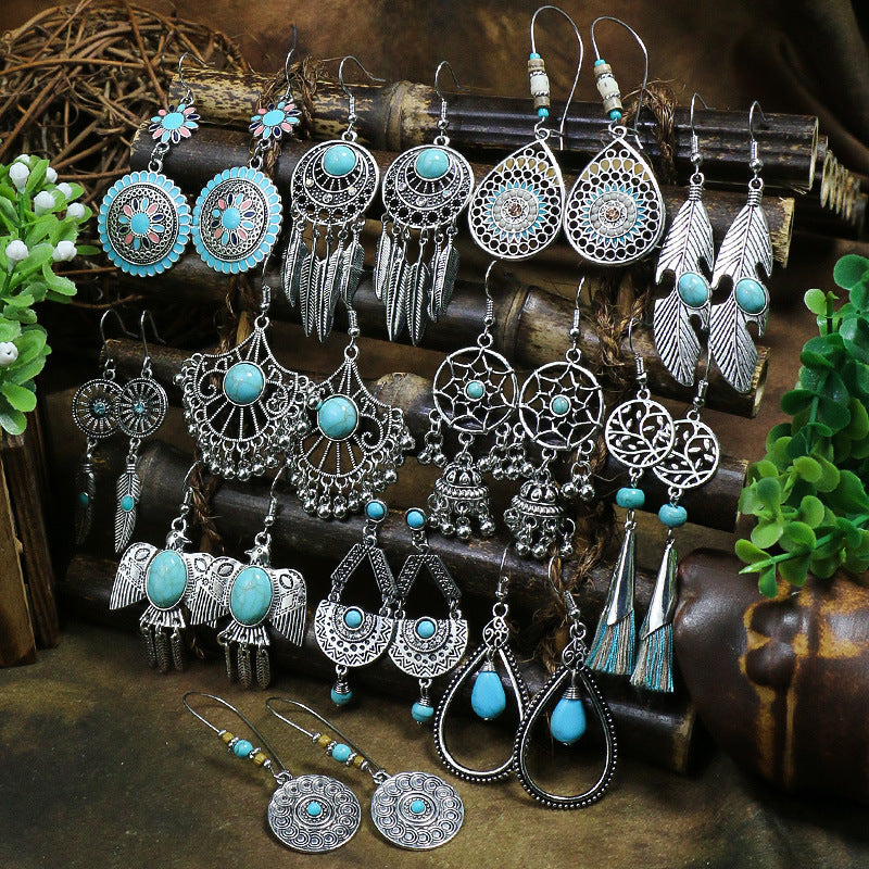 Women's Bohemian Geometric Alloy Retro Temperament Earrings