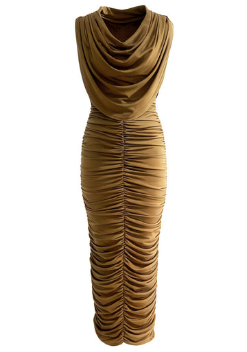 Draped Maxi Dress Khaki