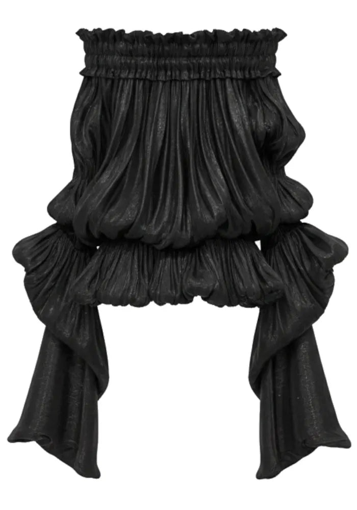 Long Sleeve Bardot Bubble Dress Black