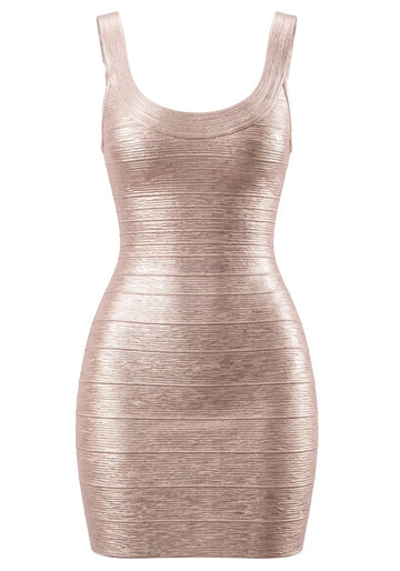 Woodgrain Foil Print Dress Pink