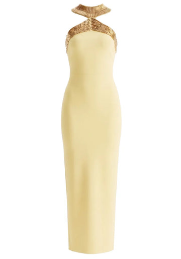 Embellished Maxi Dress Yellow