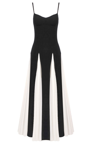 Skater Maxi Dress Black White