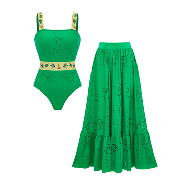 Bandeau Laser Cutting Flower Hollow Swimsuit Set(s)