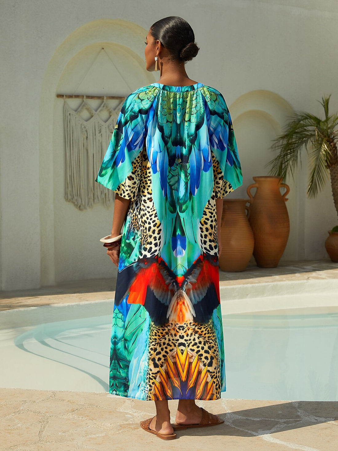 Jungle Wild Party Flowy Chiffon Maxi Dress