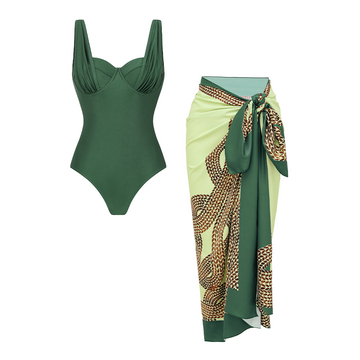 Bandeau Solid Color Swimsuit Set(s)
