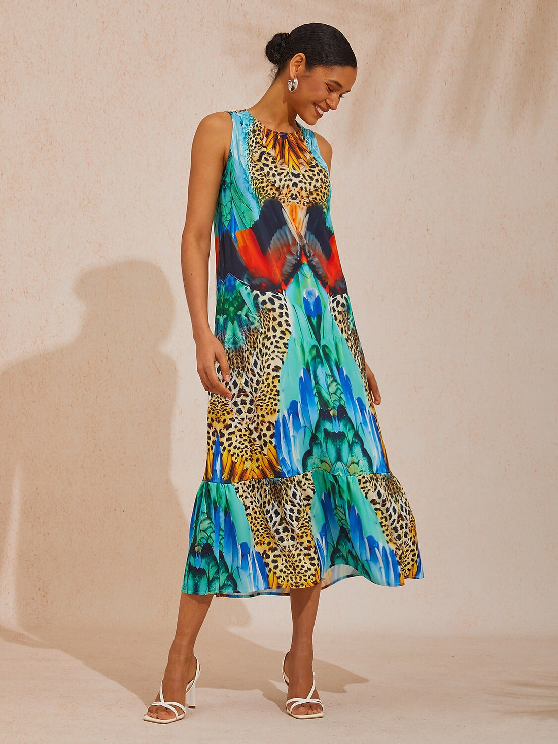 Jungle Wild Party Silky Satin Maxi Dress