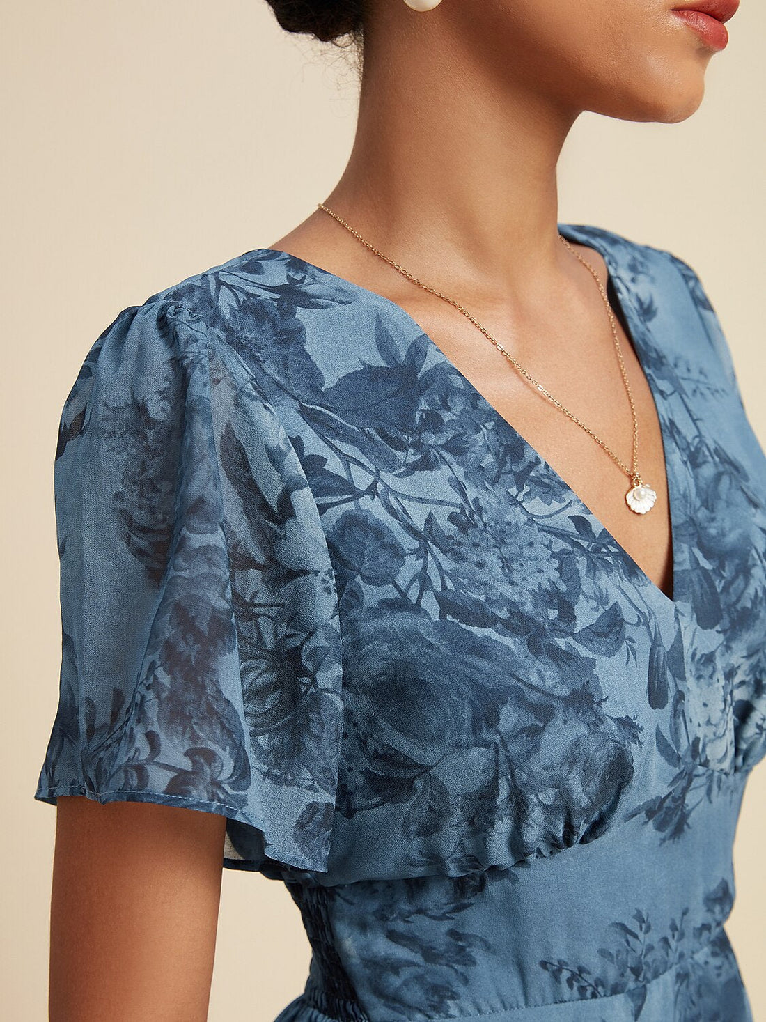 Floral Bloom Flowy Chiffon Tiered Maxi Dress