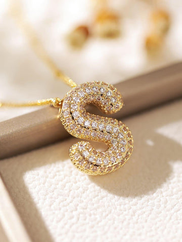 Pavl Bubble Letter Monogram Necklace