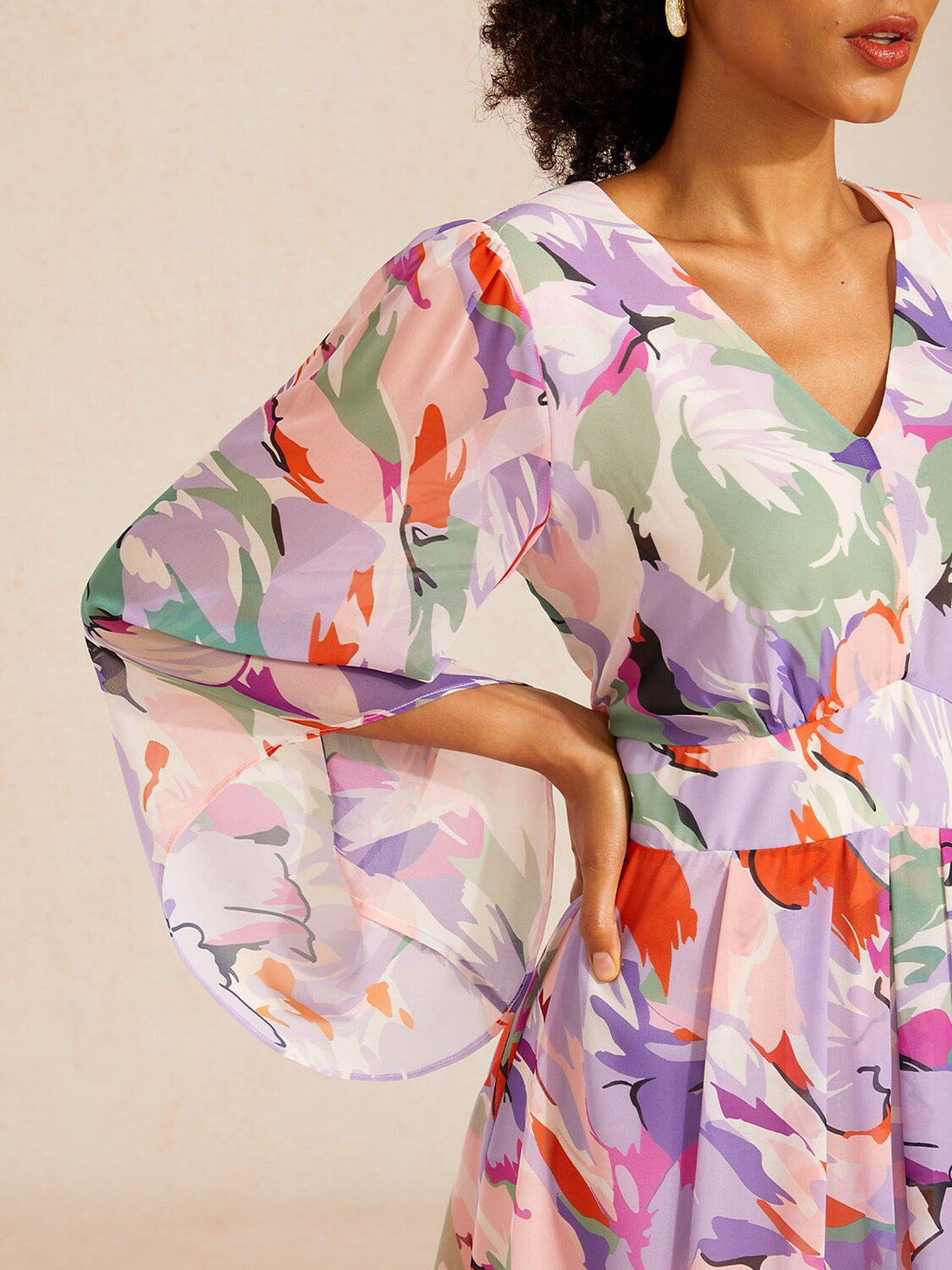 Spring Blooms Flowy Chiffon  Maxi Dress